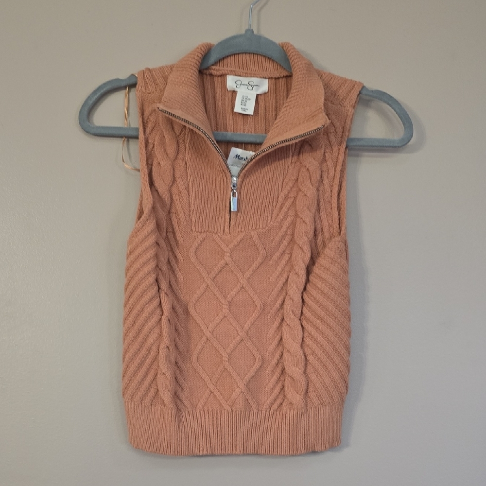 Jessica Simpson Peach Cable Knit Turtleneck Sweater